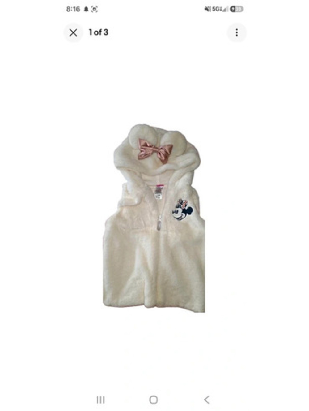 Disney Minnie Mouse Faux Fur Hooded Vest